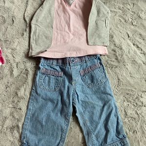 Pink top 2t with little jeans size 3T